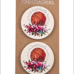 Basketball mom car coasters